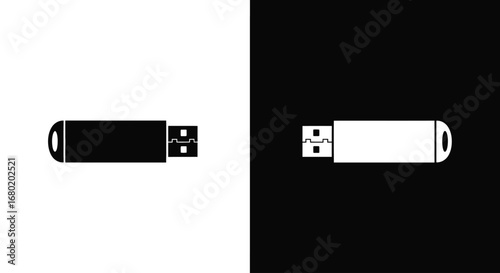 An outline style of a USB flash drive, a modern and clean icon for tech accessories, data storage solutions, and computer hardware.