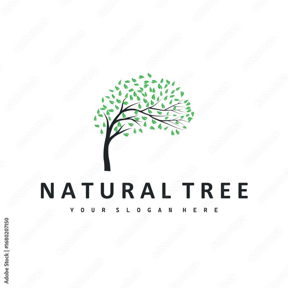 Obraz premium tree silhouette concept children playground logo natural tree concept as a playground and green forest tree nature as a product brand symbol or poster illustration template