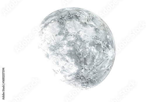 Detailed moon surface isolated on transparent background