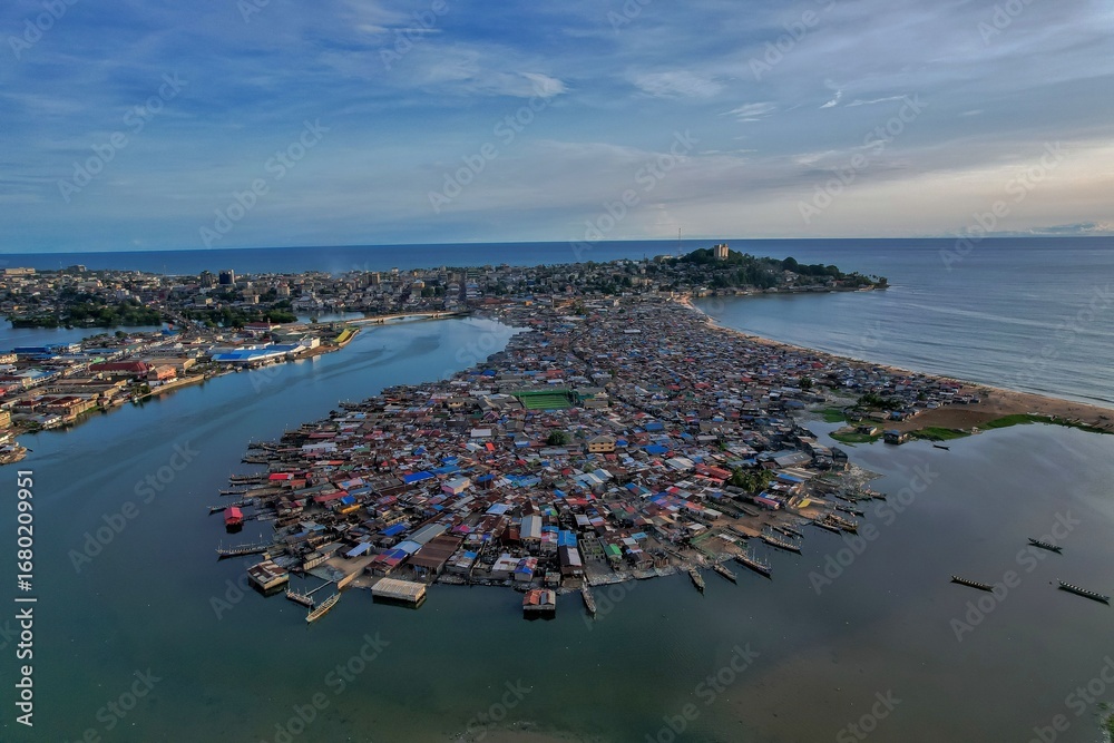 Fototapeta premium Monrovia and West Point Community Coastline
