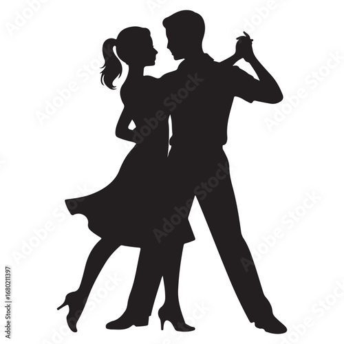 Romantic Silhouette of a Couple in Love