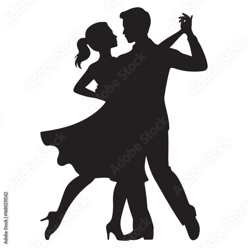 Romantic Silhouette of a Couple in Love