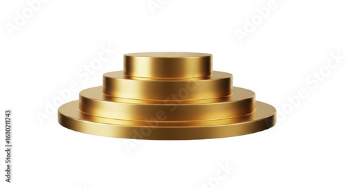 Golden podium stage isolated on transparent background