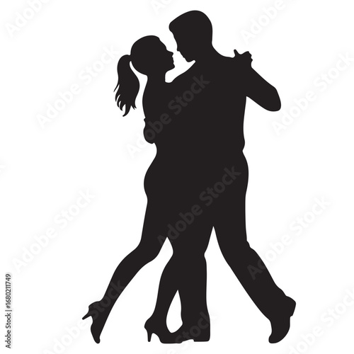 Romantic Silhouette of a Couple in Love