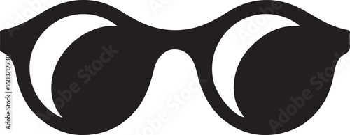 Stylish Retro Sunglasses with Thick Frames and Round Lenses Classic Fashion Accessory Design Element for Summer and Sun Protection