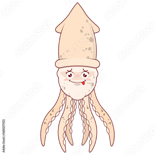 Octopus doubt face cartoon cute