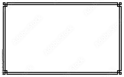 Classic Square Border Frame Design. Elegant black square border frame with layered corner details. Ideal for certificates, invitations, posters, photo frames, and decorative design projects.