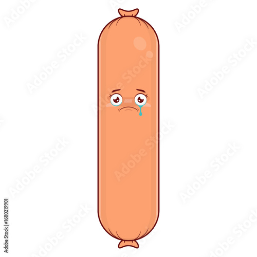 sausage crying face cartoon cute