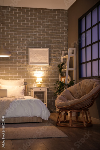 Cozy bedroom interior with ...