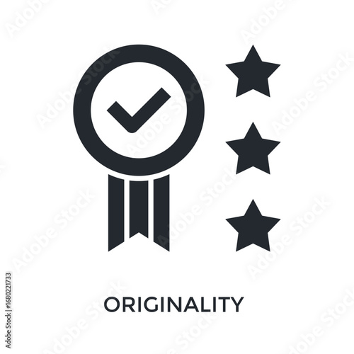 Originality Icon Glyph Style. Vector Illustration For Graphic Design