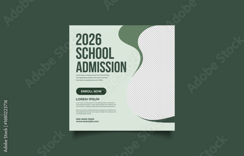 Promotional School Admission Social Media Post Design for the Year 2026 Promoting Education and Academic Excellence