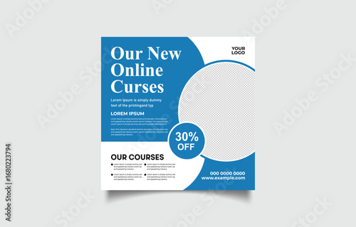 Promotional graphic for online courses with a special 30 percent off discount offer to attract new students and increase enrollment rates online
