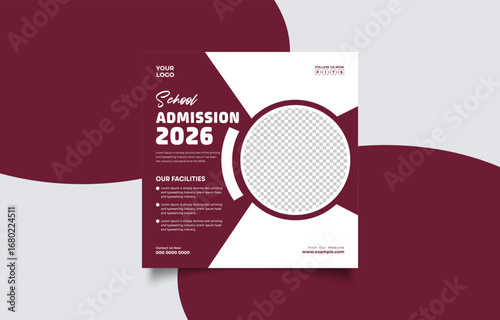 School Admission Advertisement Flyer Template for the Year 2026 Presentation and Marketing Material for Educational Institutes and Programs