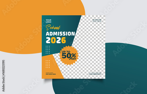 School Admission Announcement for 2026 with a Special Offer Design Template for Social Media and Marketing Materials