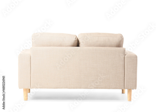 Modern beige fabric sofa wi...