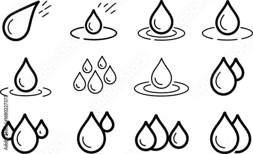 Water Drop Icons Collection droplet liquid