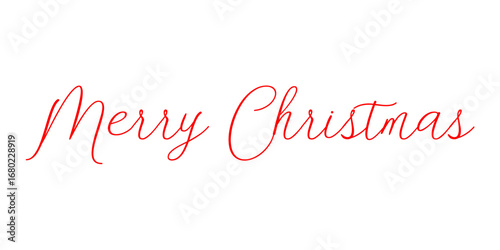 Merry Christmas text, handwritten calligraphy for holiday card, poster, and banner isolated on white background