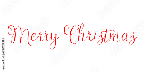 Merry Christmas text, handwritten calligraphy for holiday card, poster, and banner isolated on white background