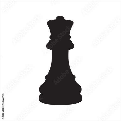  Elegant chess queen piece silhouette with minimalist design and strategic symbolism