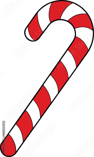 Red Candy Cane Striped on Transparent Background