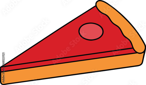 Red Pie Slice Sweet on Transparent Background