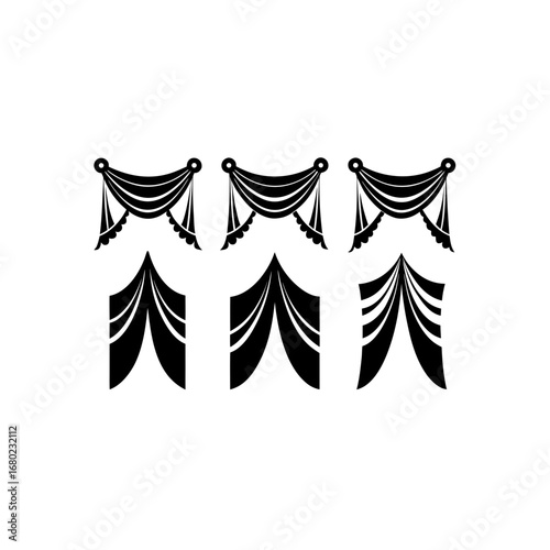 6 different curved luxury swag curtain silhouette 