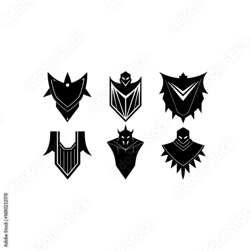 6 different cyberpunk glowing valance silhouette v