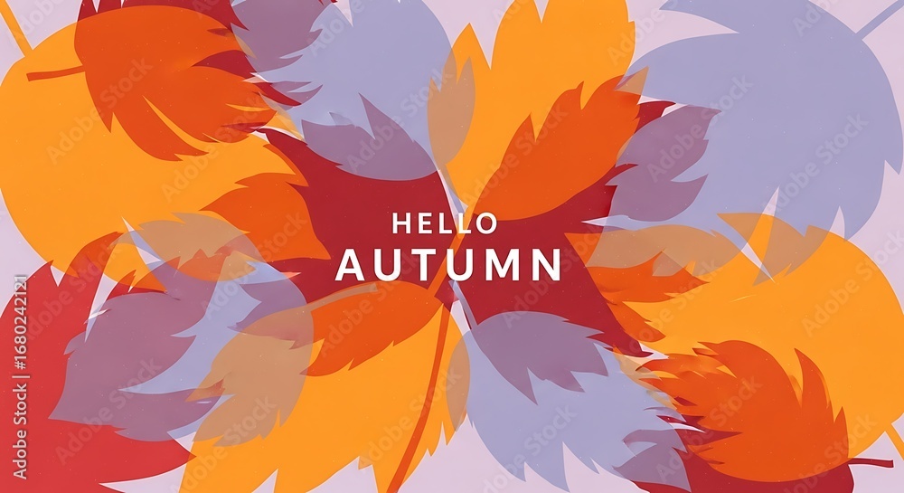 Naklejka premium Photo of hello autumn leaves background