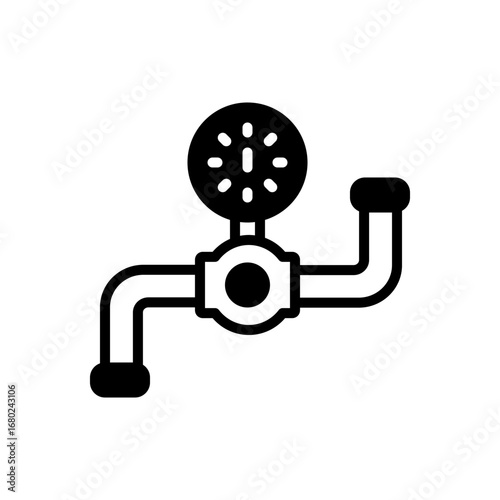 Black solid icon for gas line