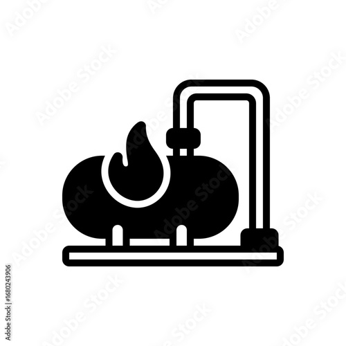 Black solid icon for gas tank