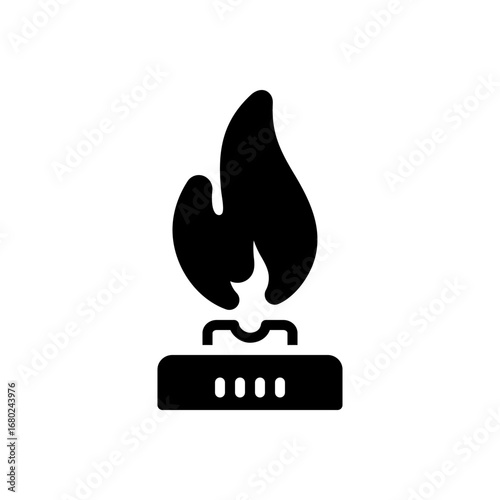 Black solid icon for natural gas
