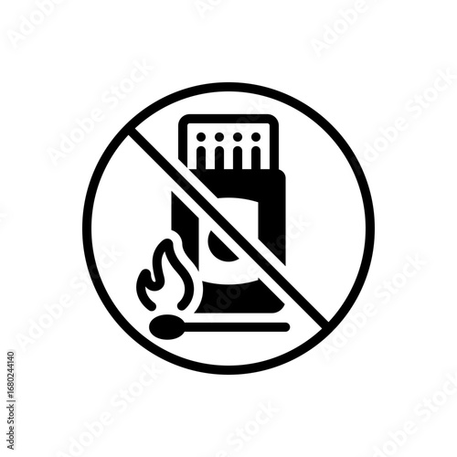 Black solid icon for no matchbox