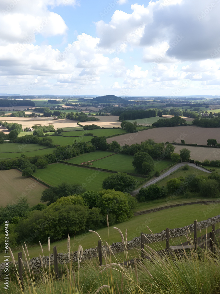 Fototapeta premium Countryside landscape view of England