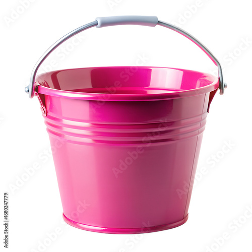 Pink Plastic Bucket Isolated on Transparent Background PNG