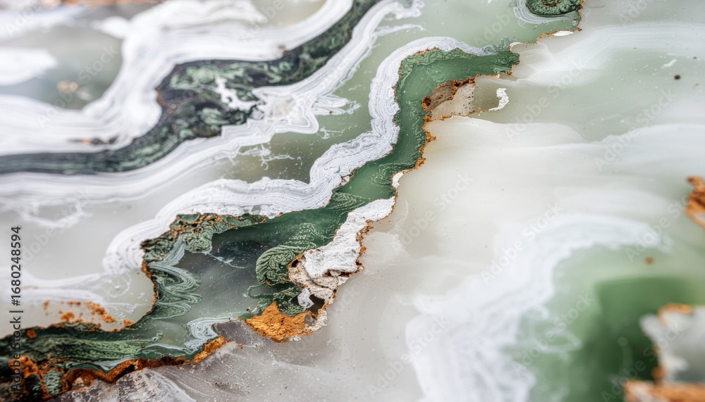 Fototapeta premium Close up of soapstone soft vein marbling in cool gray green seamless wallpaper background natural stone surface detail mineral pattern for design decoration interior architecture style
