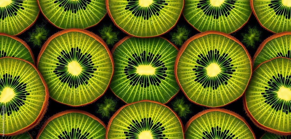 Intricate kiwi fruit skin pattern, vibrant green & brown hues, seamless repeat, graphics, diet Intricate kiwi fruit skin pattern, vibrant green & brown hues, seamless repeat, graphics, diet