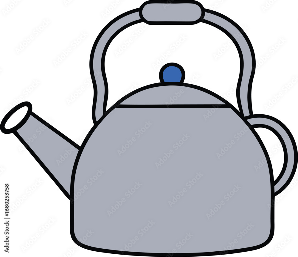 Obraz premium Silver Kettle Whistle on Transparent Background