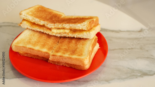 Roti Bakar Selai Srikaya, toasted brioche loaf with kaya jam