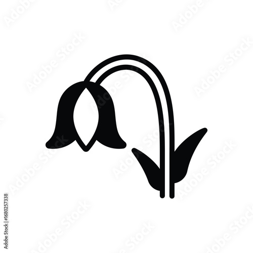 Black solid icon for bluebell