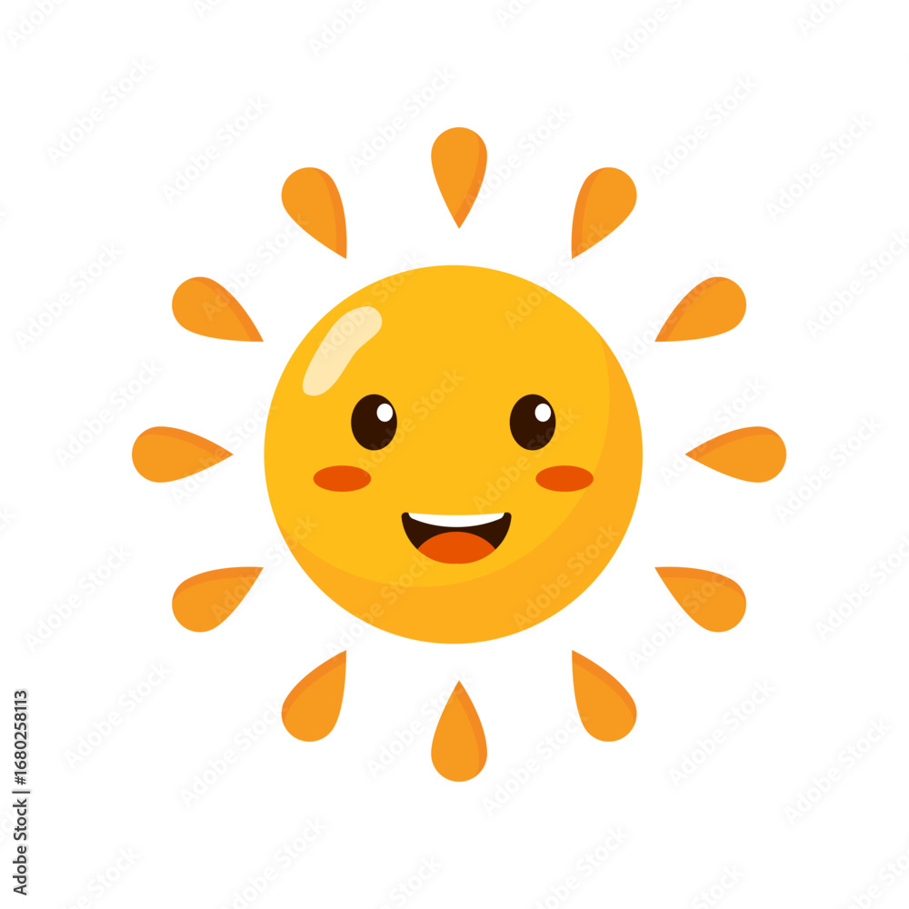 Fototapeta premium Cute Sun Cartoon Illustration 