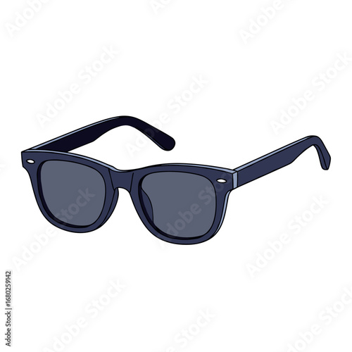 Stylish dark blue wayfarer sunglasses with dark lenses and modern design for everyday wear and outdoor activities