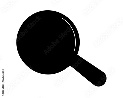 Simple Black and White Magnifying Glass Silhouette for Research and Exploration