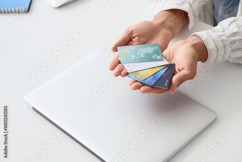 Young woman with credit car...