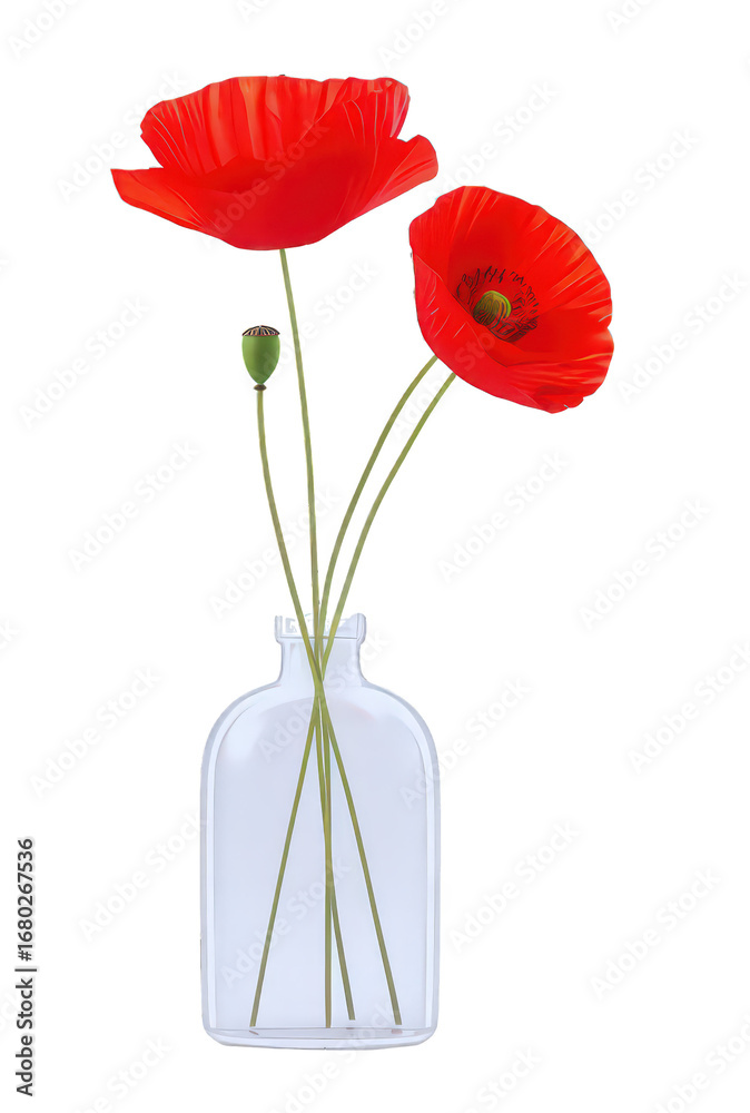 Obraz premium One elegant poppy flower in a minimalist vase