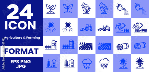 Farming Line Editable Icons set. Vector illustration in modern thin line style of agriculture related icons: farm products, animals, equipment, and more. Pictograms and infographics for mobile apps