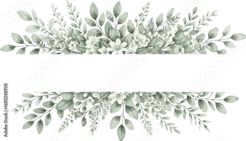 Watercolor wildflower floral illustration set - green gold flower daisy ivy wreath frame border bouquet. Wedding stationary, greetings, wallpaper, fashion, background, textile