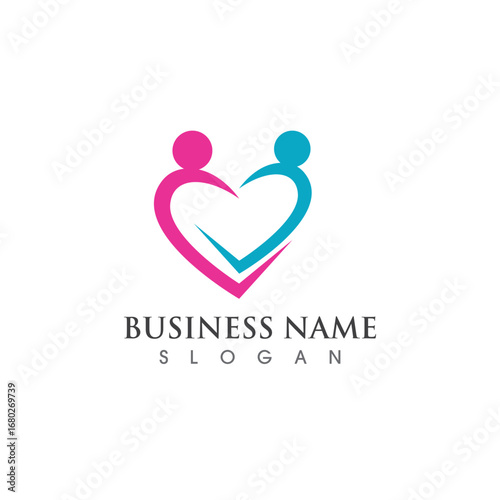 Family care symbol logo vector