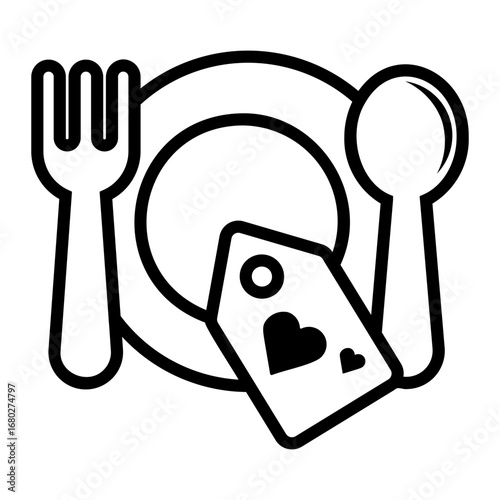 dinner Line Icon
