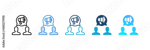 Marketing icon set multiple style collection