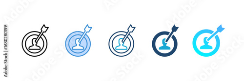 Target Customer icon set multiple style collection
